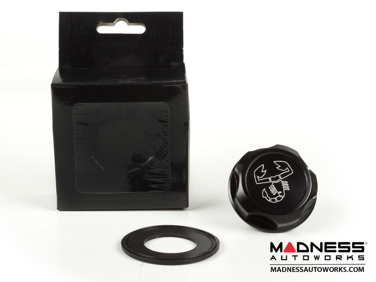 Jeep Renegade Oil Cap - 1.4L Engine - Competizione - Black Anodized Billet - w/ Scorpion Logo